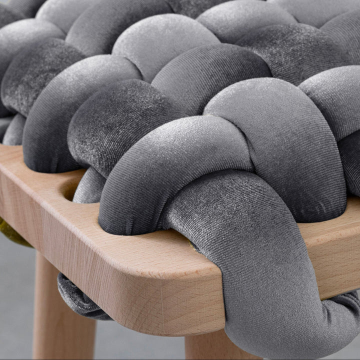 Velvet Woven Stool Sterling Grey