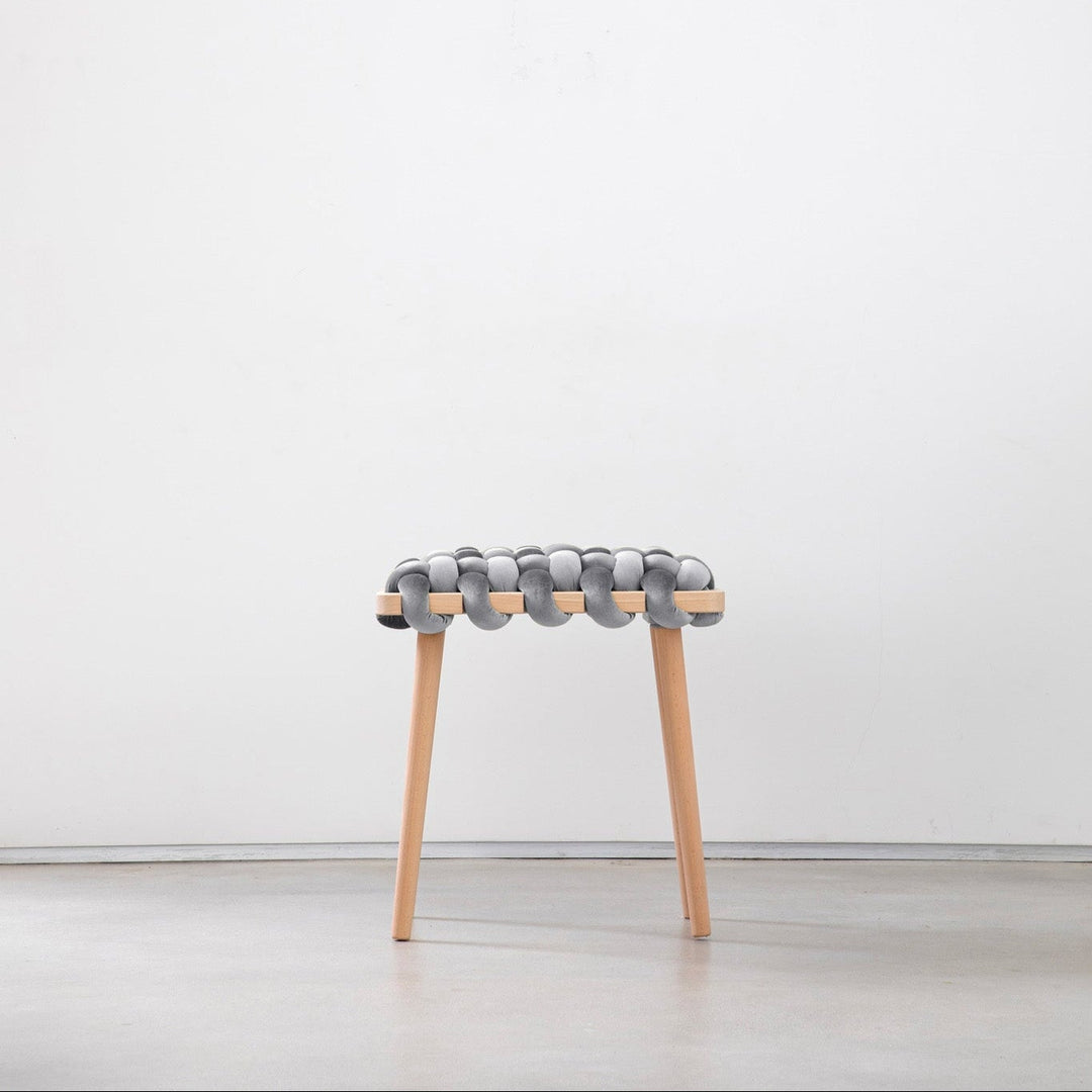 Velvet Woven Stool Sterling Grey