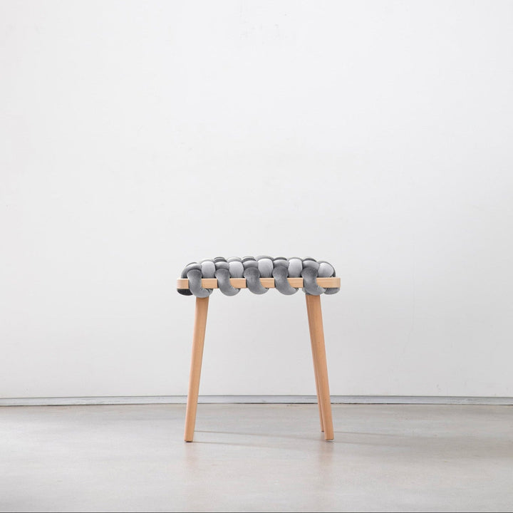 Velvet Woven Stool Sterling Grey