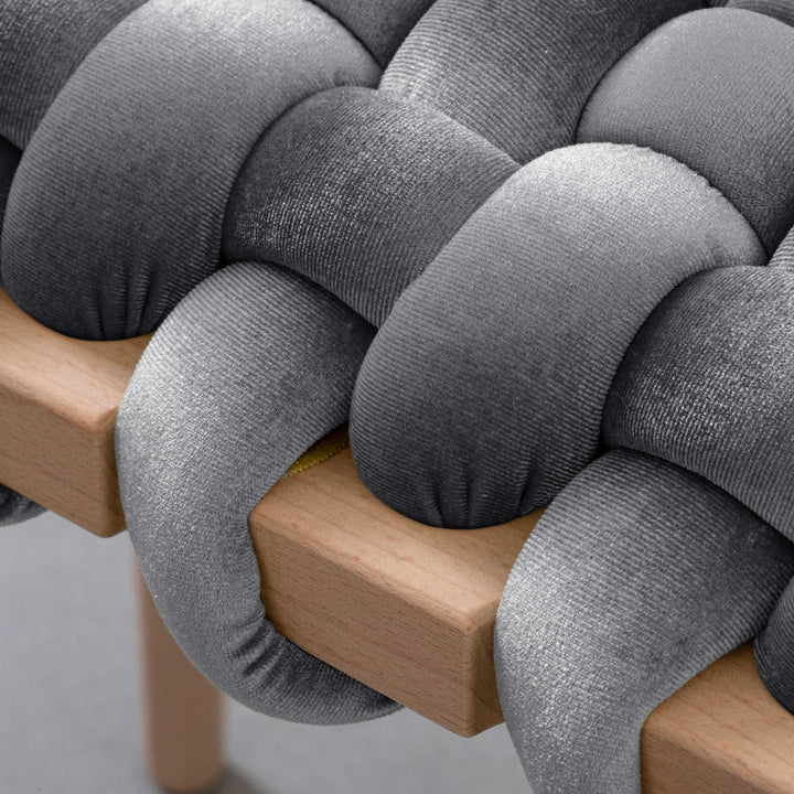 Velvet Woven Bench Sterling Grey
