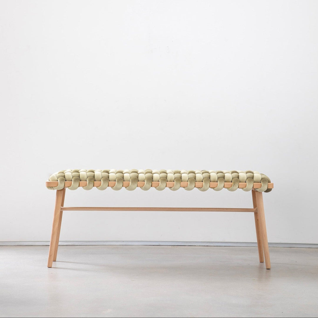 Velvet Woven Bench Ivory