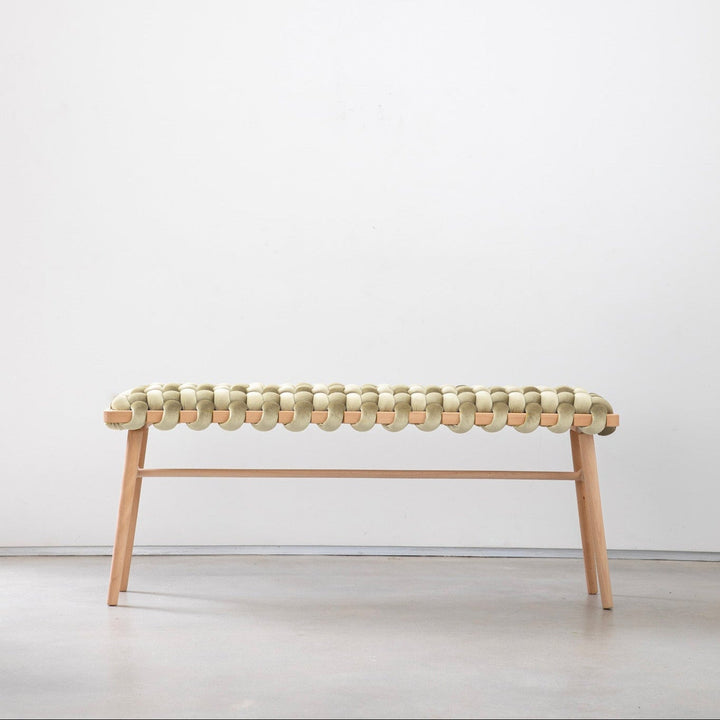 Velvet Woven Bench Ivory