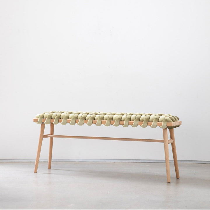 Velvet Woven Bench Ivory