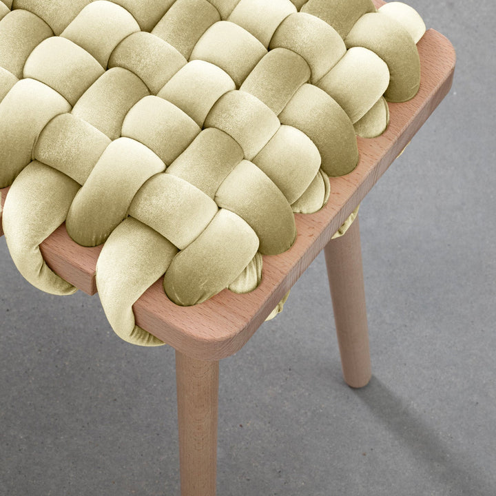 Velvet Woven Bench Ivory