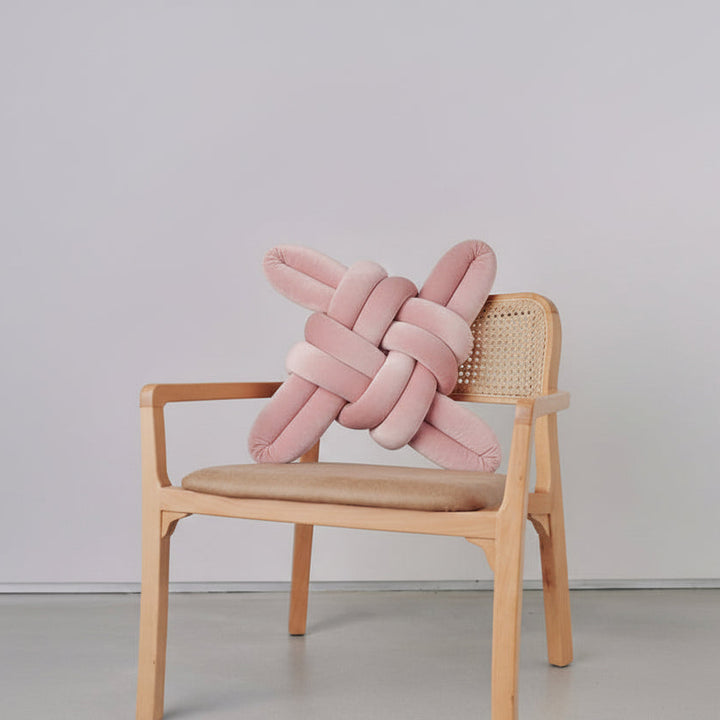 Velvet Knot Pillow Mauve
