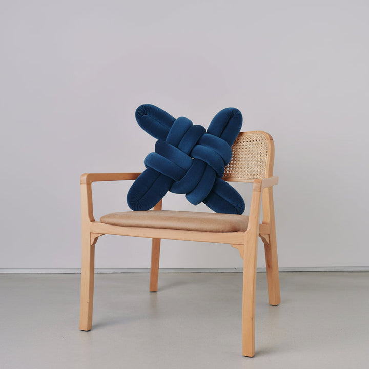 Velvet Knot Pillow Petrol