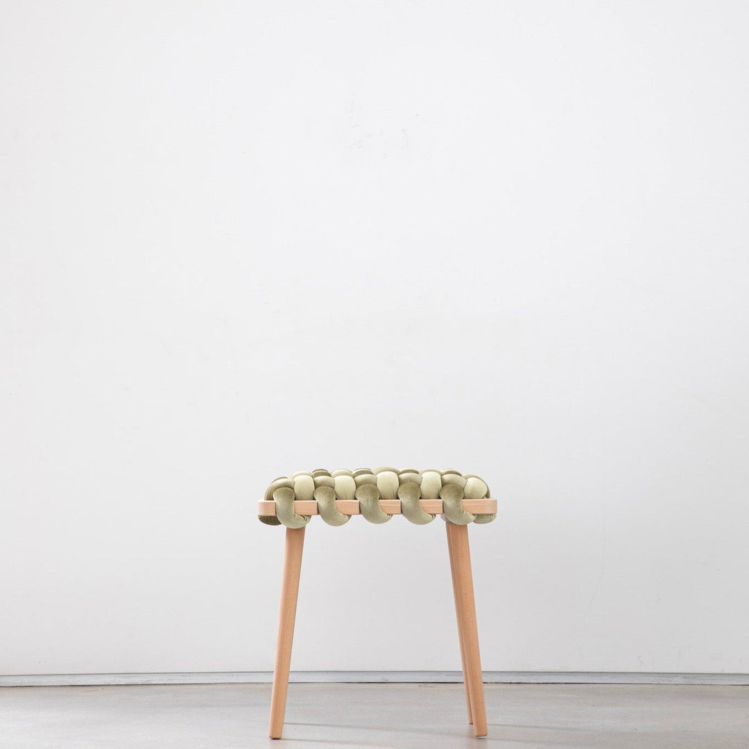 Velvet Woven Stool Ivory
