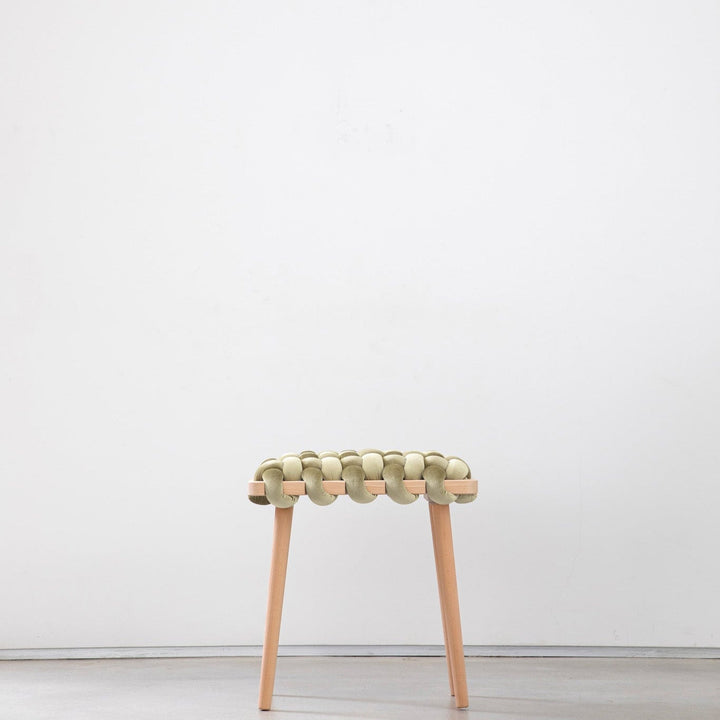 Velvet Woven Stool Ivory