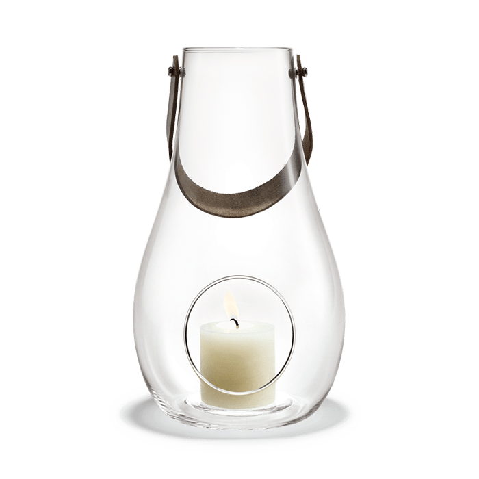 Holmegaard Design With Light Lantern, Clear, H: 11.4"