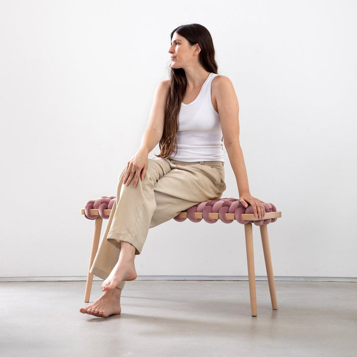Velvet Woven Bench Mauve