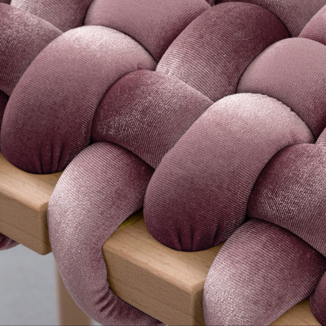 Velvet Woven Stool Mauve