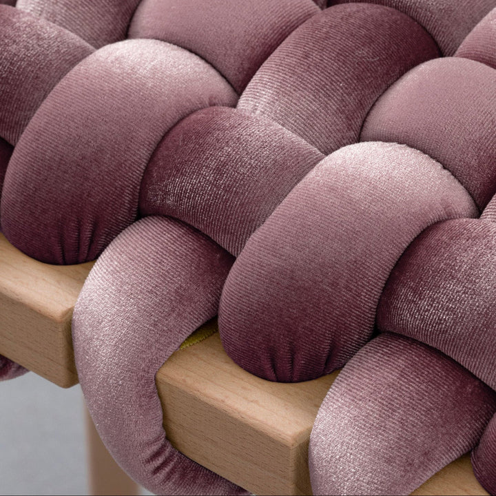 Velvet Woven Stool Mauve