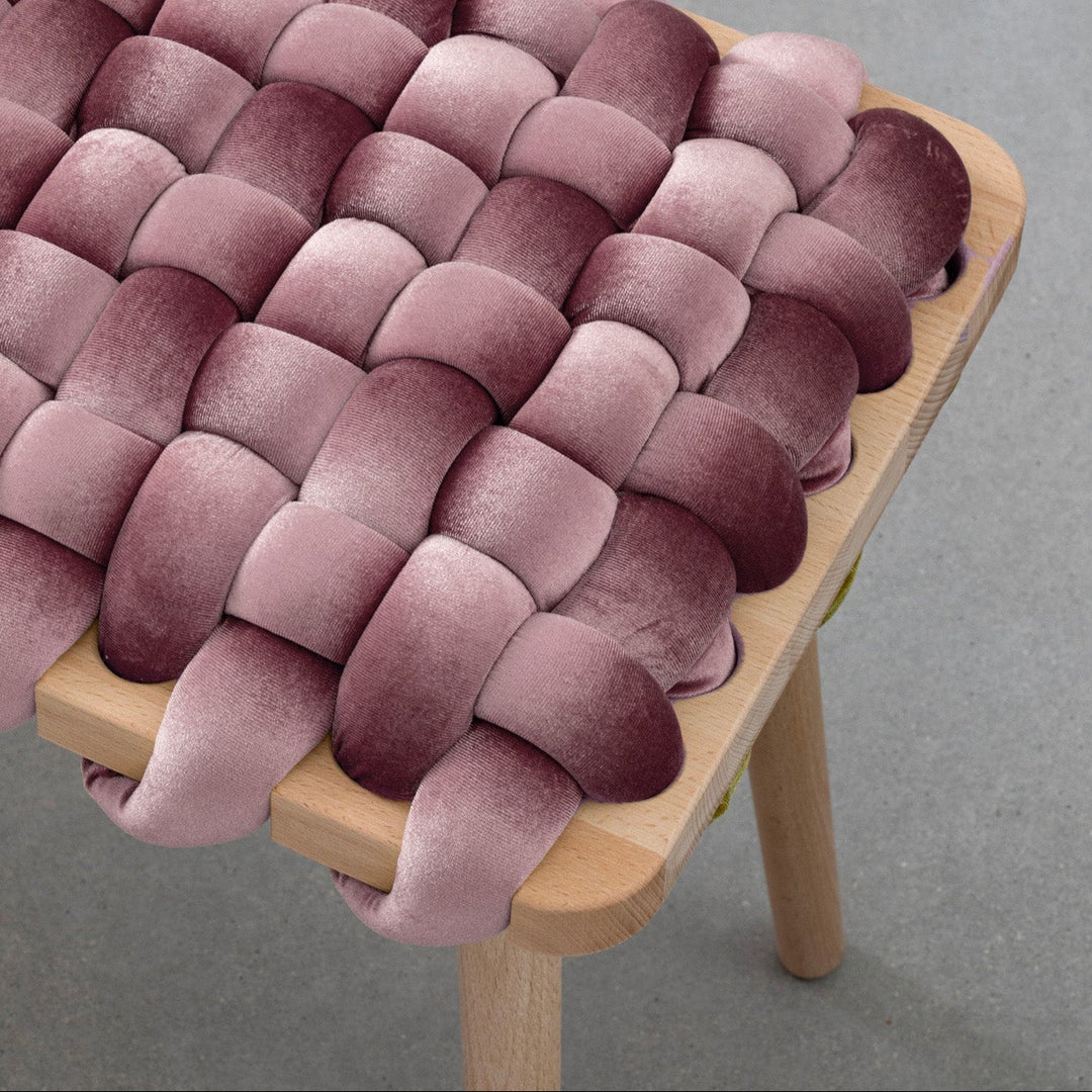 Velvet Woven Stool Mauve
