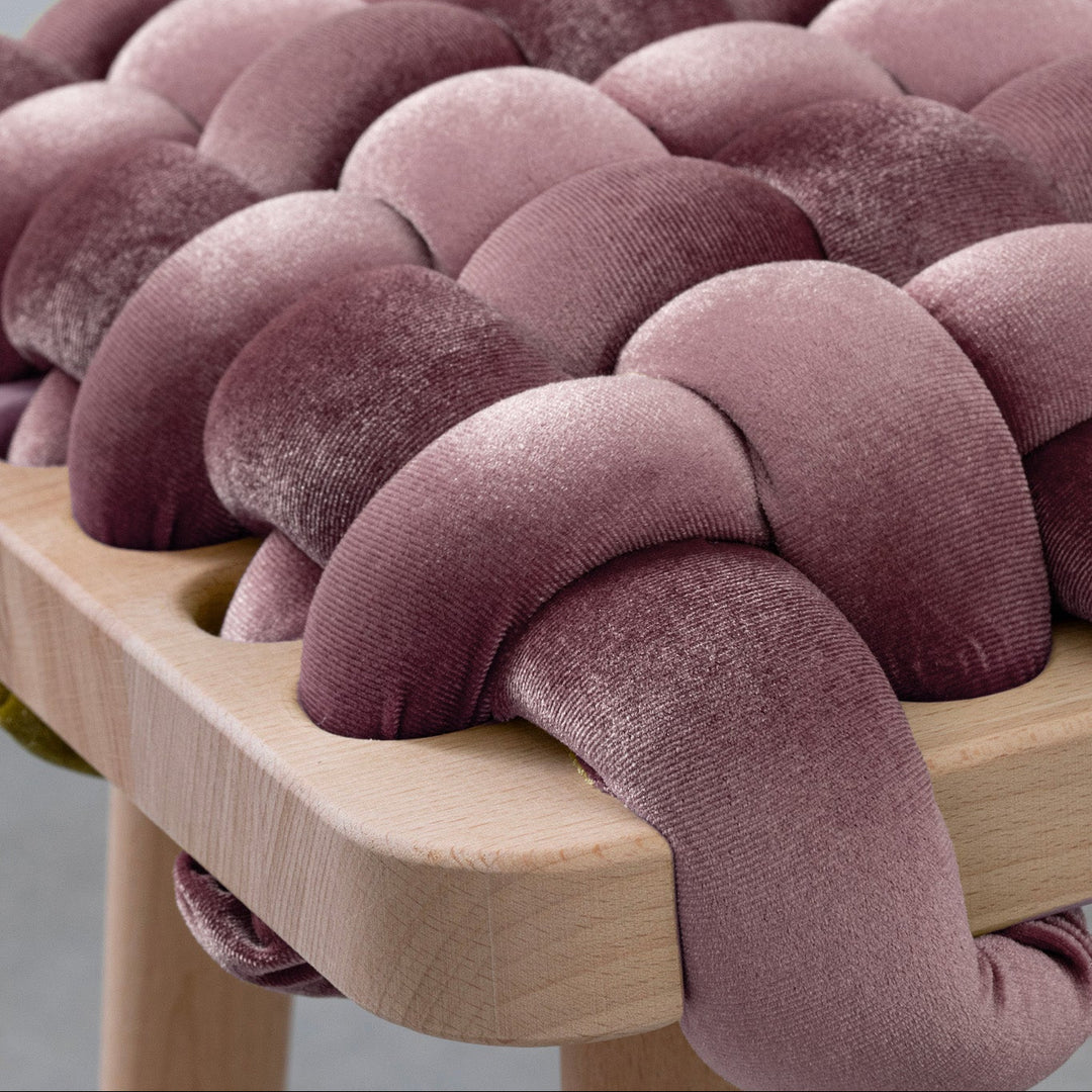 Velvet Woven Stool Mauve