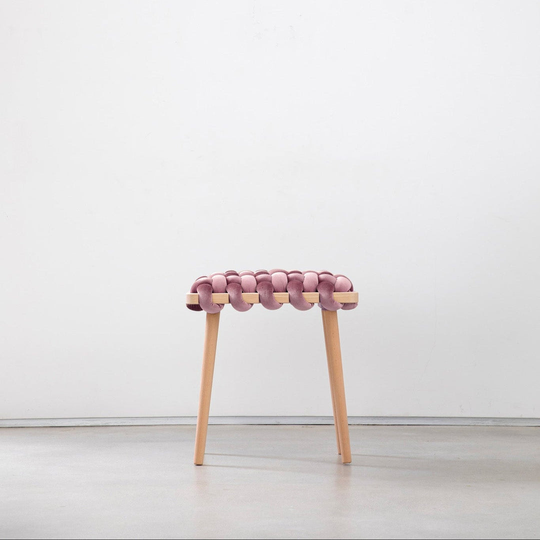 Velvet Woven Stool Mauve