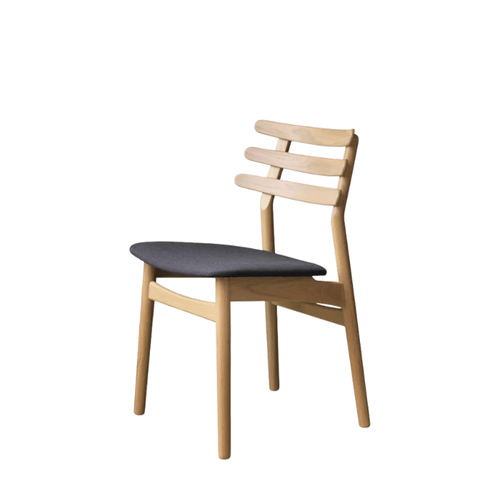 FDB Møbler J48 Chair, Nature Lacquered Oak/Textile Antracit