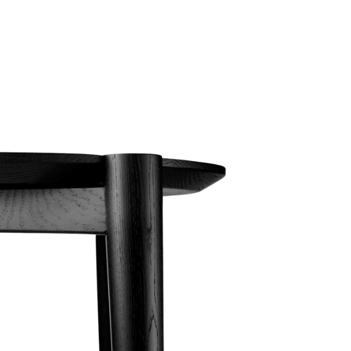 FDB Møbler D102 Søs Coffee Table, Solid Jet Black Painted Oak 85 Ø