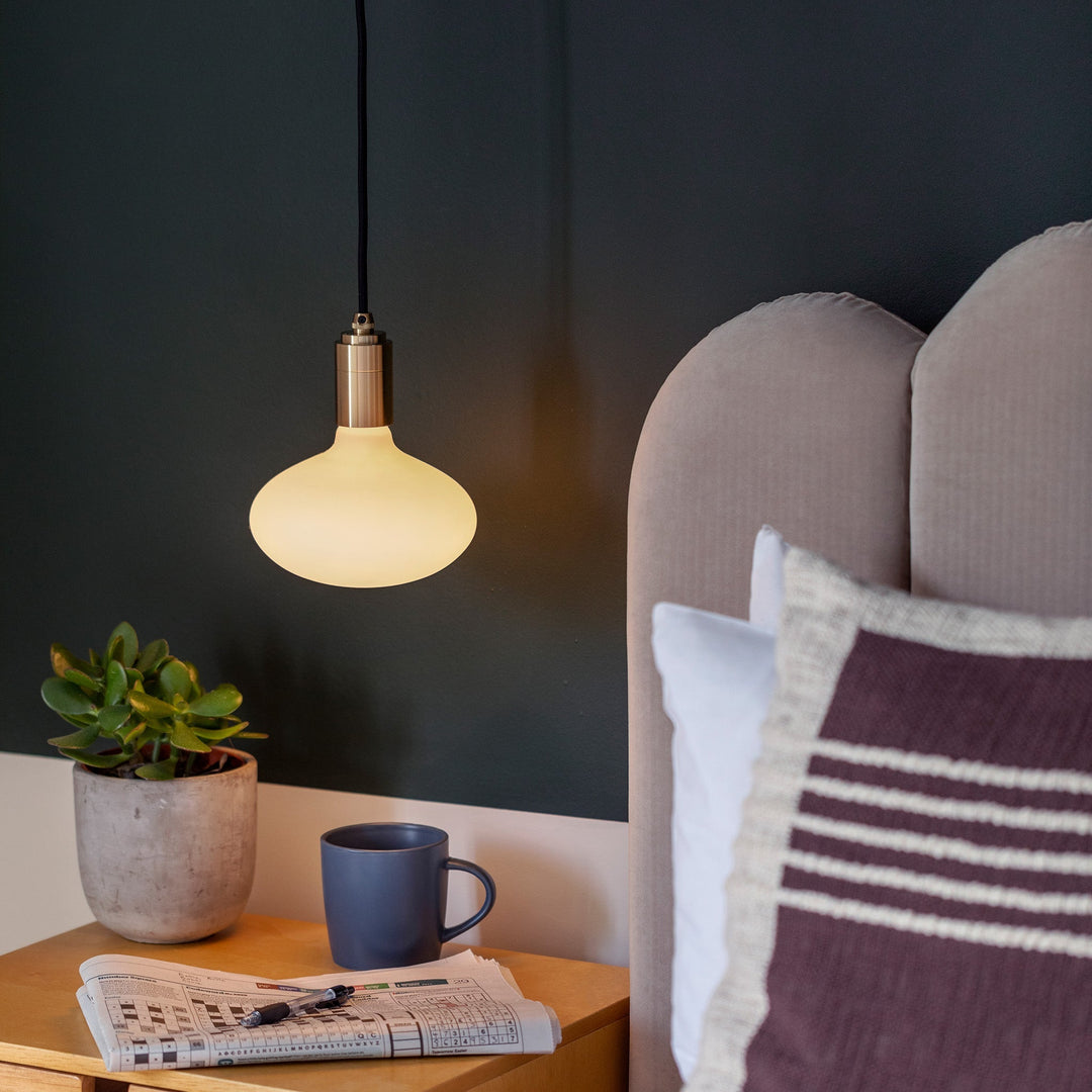 Oval Dim to Warm Pendant Light in Brass