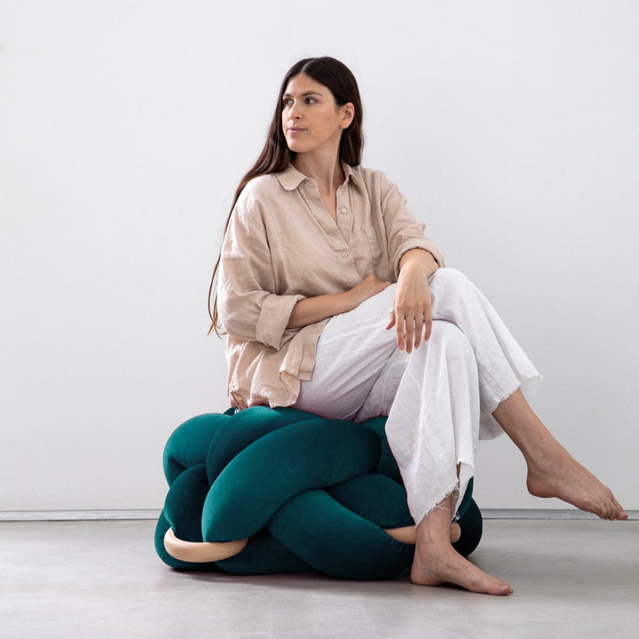 Knot Ottoman Petrol Large
