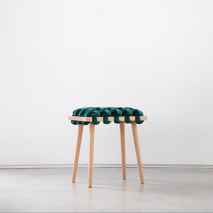Velvet Woven Stool Petrol