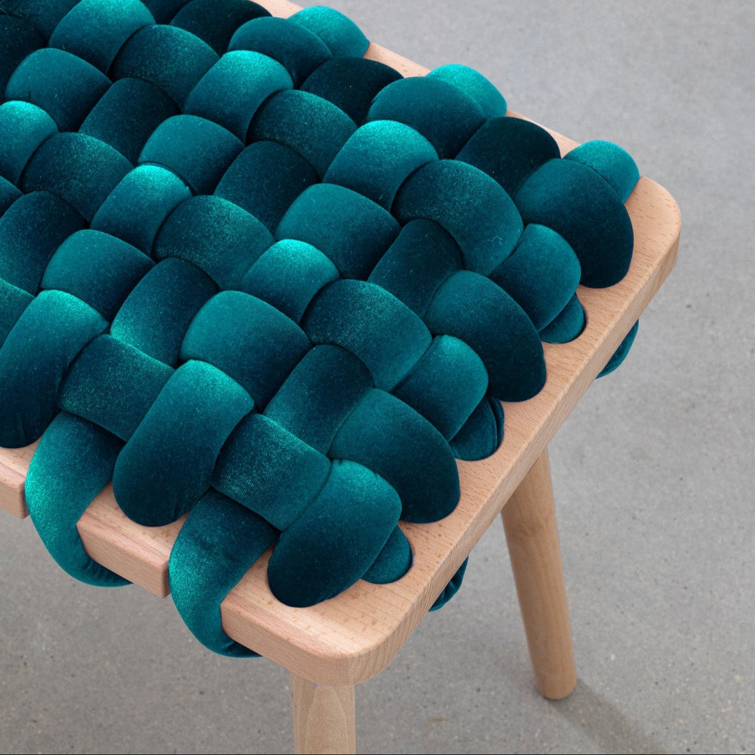 Velvet Woven Stool Petrol