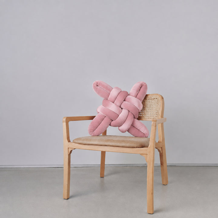 Velvet Knot Pillow Mauve