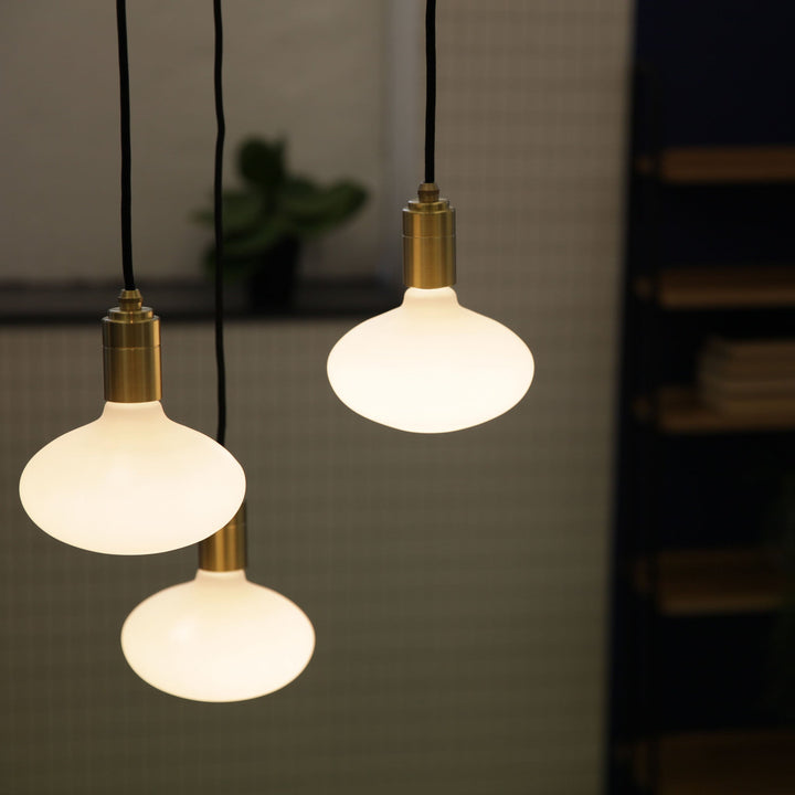 Oval Dim to Warm Pendant Light in Brass