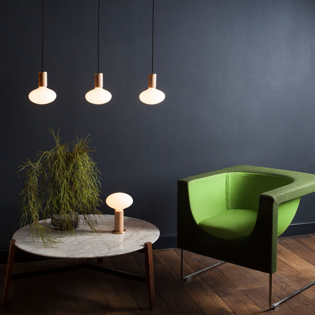 Oval Dim to Warm Pendant Light in Oak