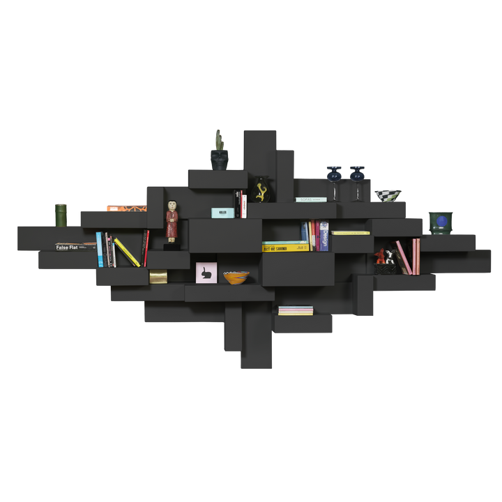primitive bookshelf black, design studio nucleo by qeeboo