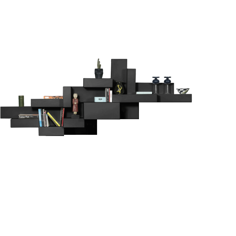 primitive bookshelf black, design studio nucleo by qeeboo