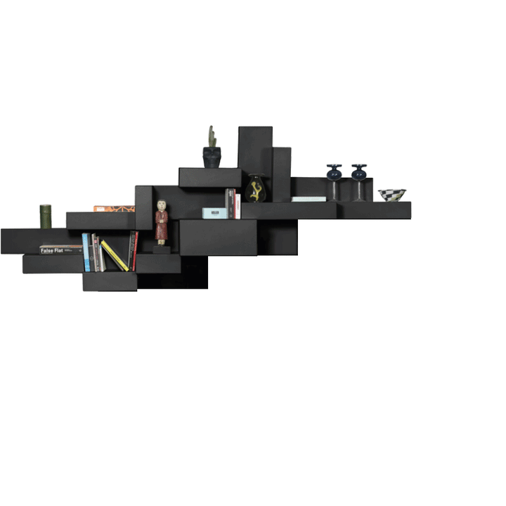 primitive bookshelf black, design studio nucleo by qeeboo