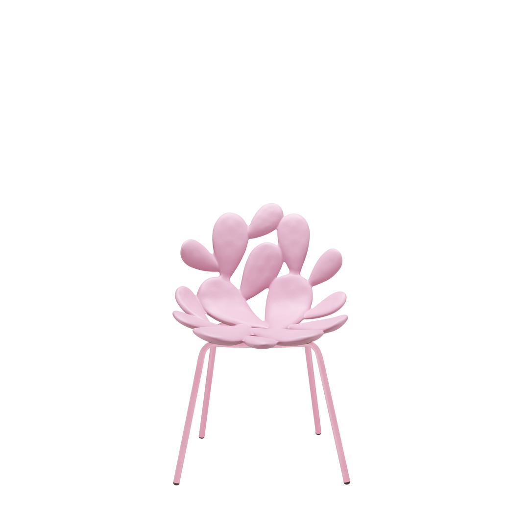Filicudi pink designer chair by Marcantonio, sculptural silhouette, modern resin finish