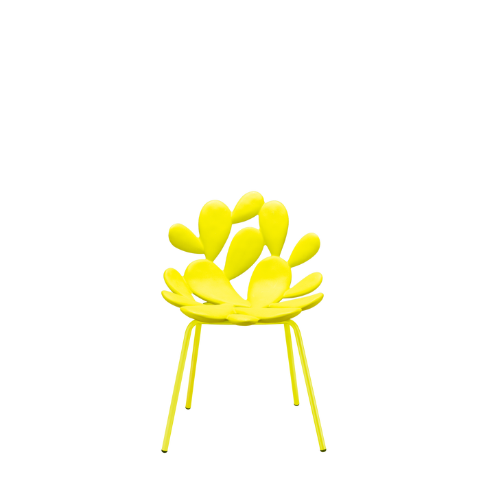 Filicudi chair in vibrant yellow, sculptural resin design by Marcantonio for Qeeboo