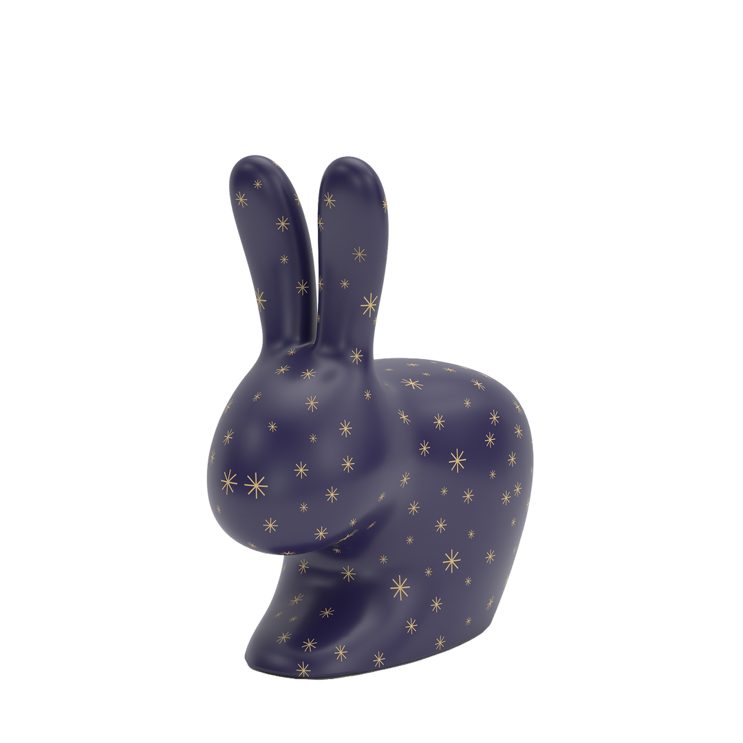 Ceramic Rabbit Christmas Blue