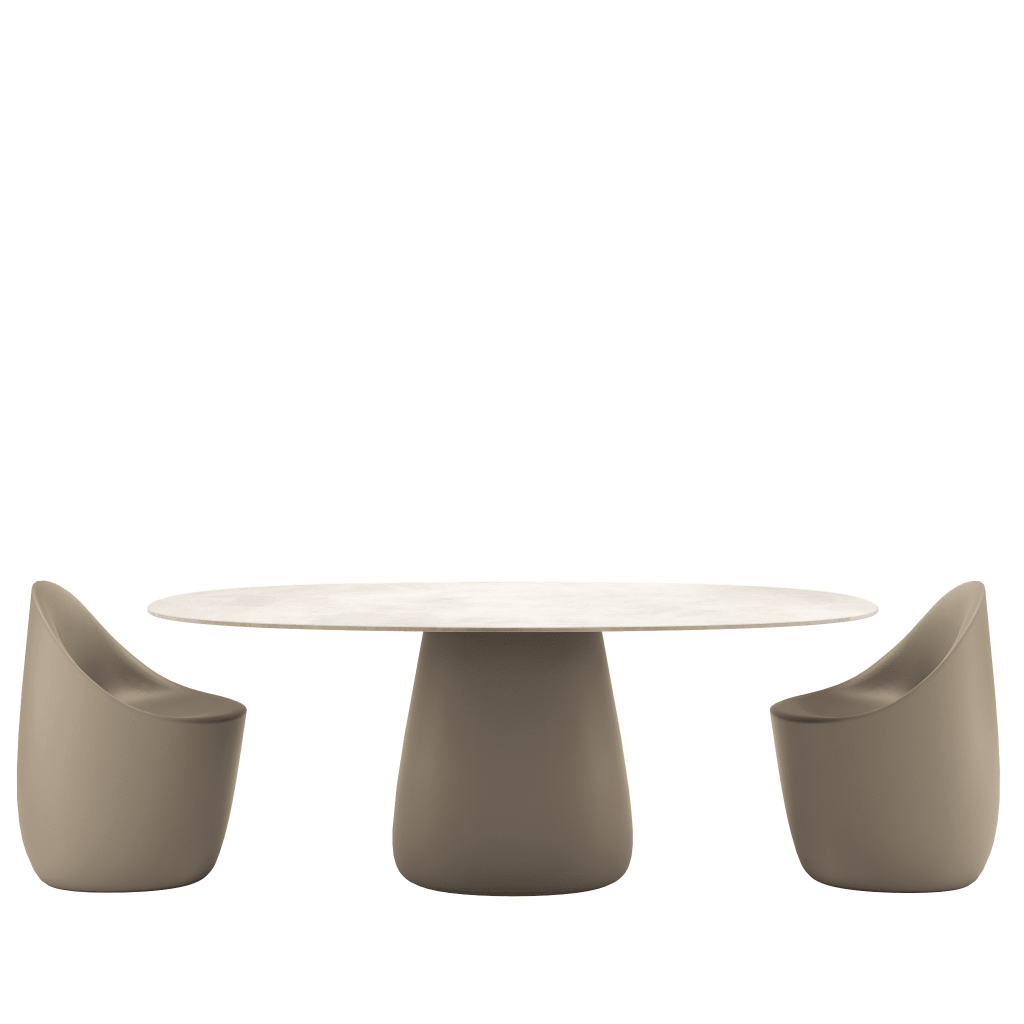 Cobble Table Top 190 Cm Grès Stoneware Ivory