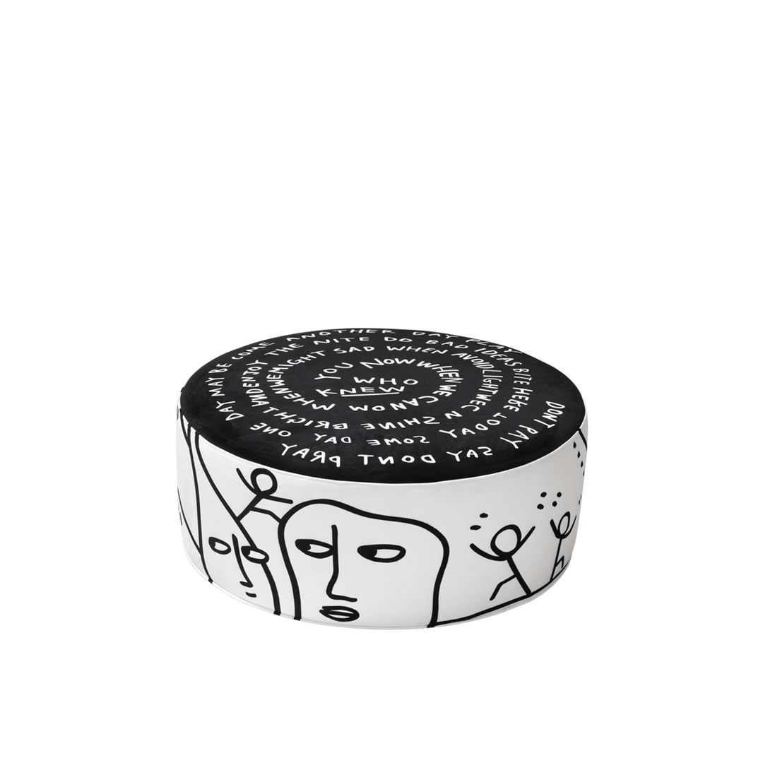 Eclipse Etching Pouf L