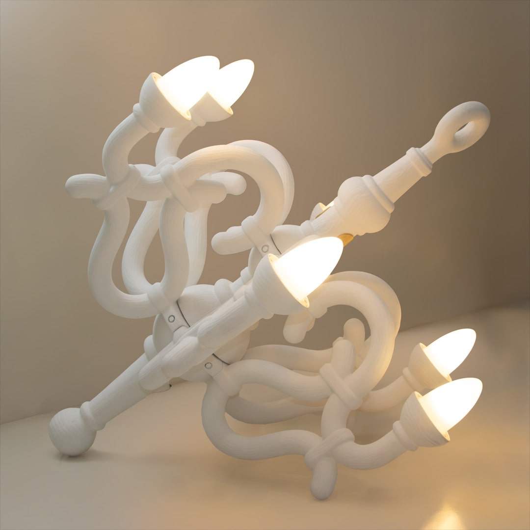 Fallen Chandelier M Powder Pink design Studio Job