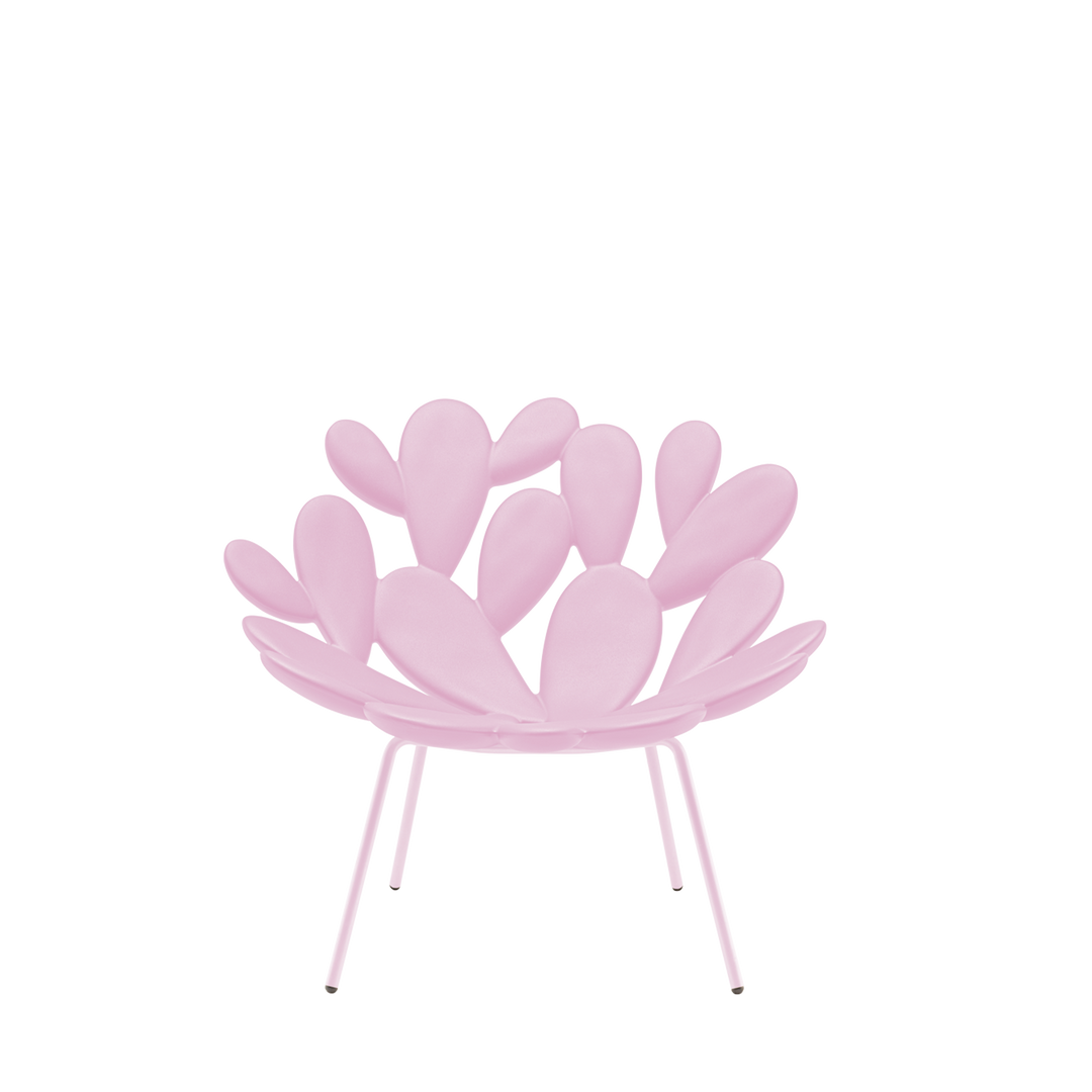 Filicudi armchair in pink by Marcantonio, sculptural resin seat with cactus-inspired backrest