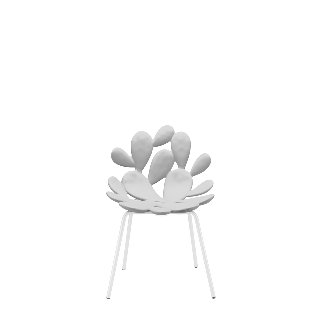 Filicudi chair in white resin by Marcantonio, botanical silhouette, sculptural seating