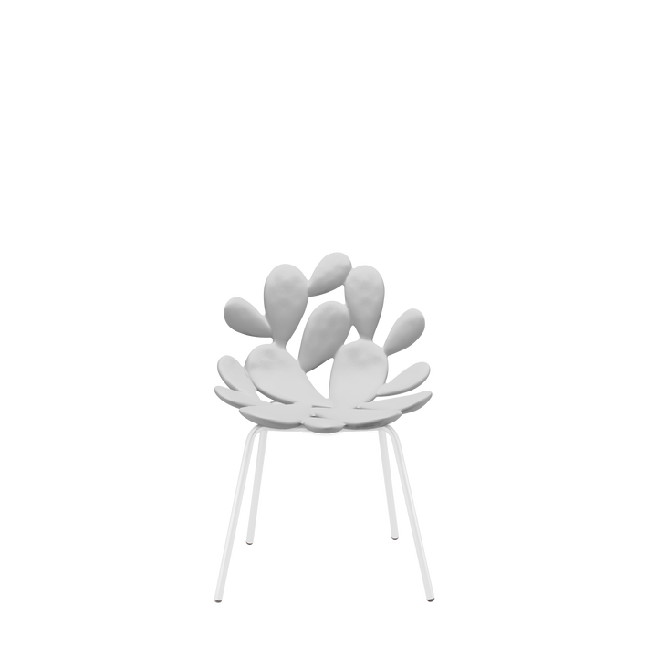 Filicudi chair in white resin by Marcantonio, botanical silhouette, sculptural seating