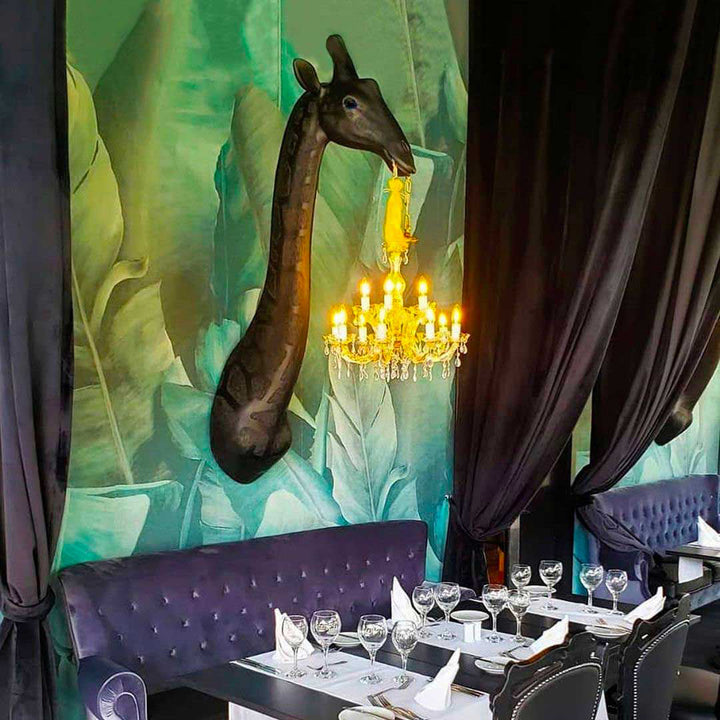 Giraffe in Love Wall Lamp Black design Marcantonio