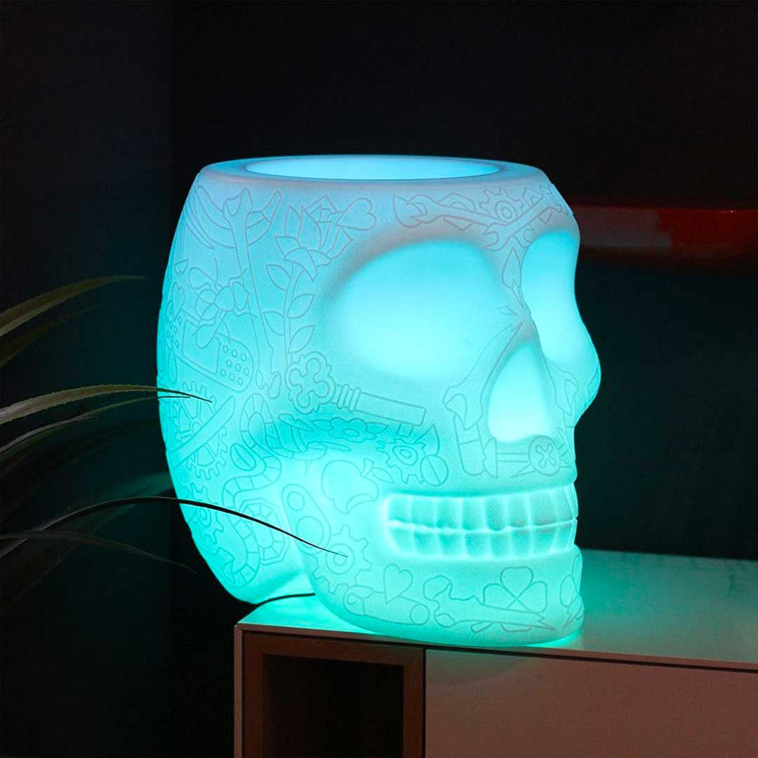 Mexico Planter and Champagne Cooler Lamp with Rechargeable Led Translucent design Studio Job