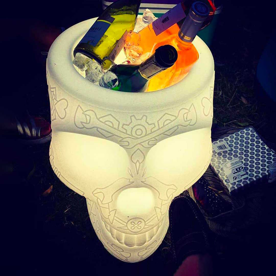 Mexico Planter and Champagne Cooler Lamp with Rechargeable Led Translucent design Studio Job