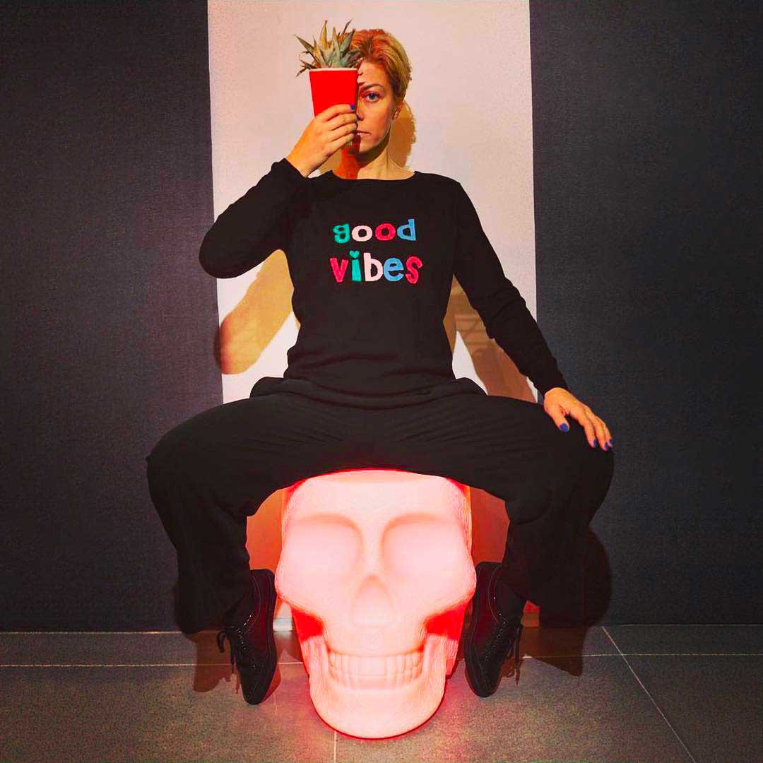 Mexico Stool and Sidetable Lamp with Rechargeable Led