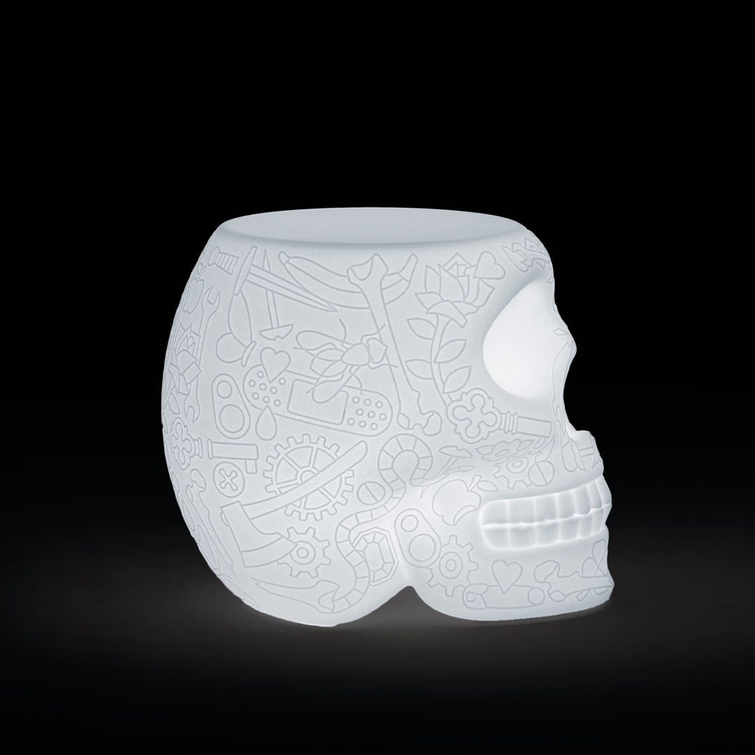 Mexico Stool and Sidetable Lamp with Rechargeable Led