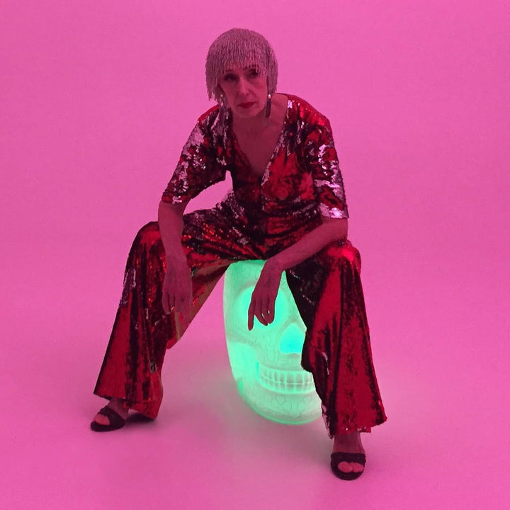 Mexico Stool and Sidetable Lamp with Rechargeable Led