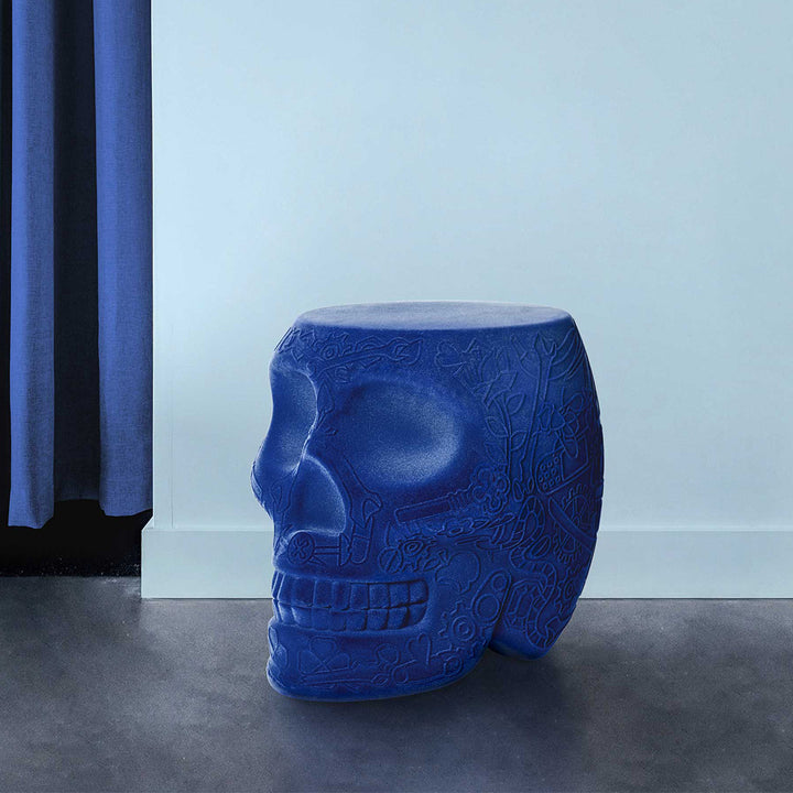 Mexico Stool and Sidetable Velvet Finish