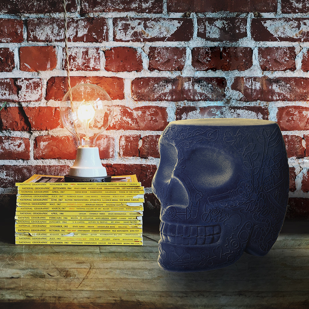 Mexico Stool and Sidetable Velvet Finish