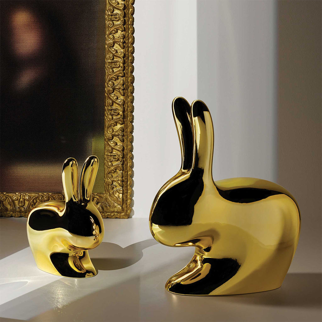 Rabbit Chair Baby Metal Finish Black Pearl design Stefano Giovannoni