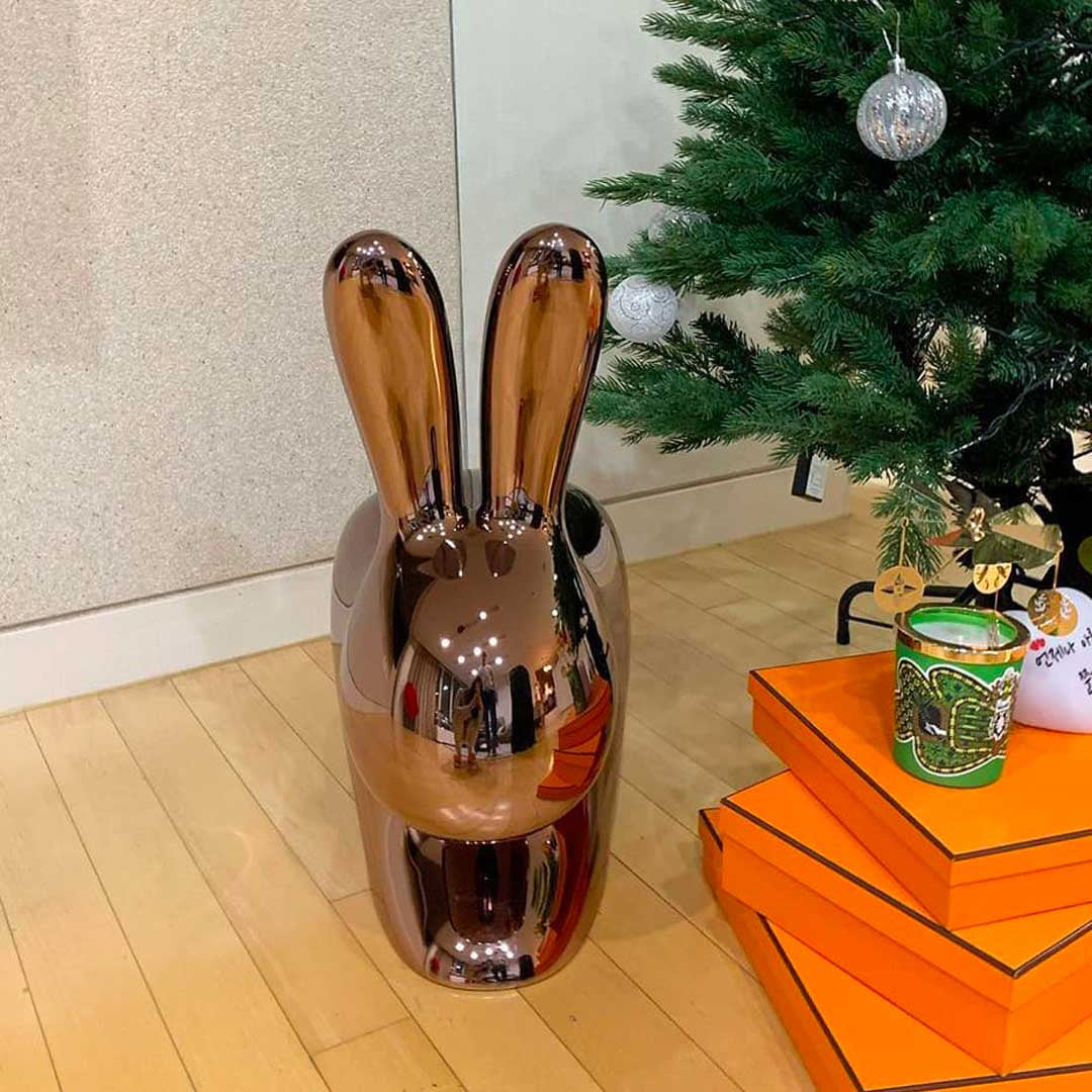 Rabbit Chair Baby Metal Finish Black Pearl design Stefano Giovannoni